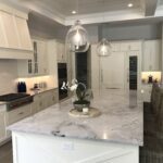 Marble counters in a kitchen