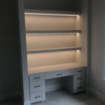 Mounted desk with lights