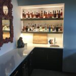 A liquor cabinet and bar