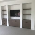 TV cabinet and shelves