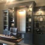 Dark wooden cabinets in a private office